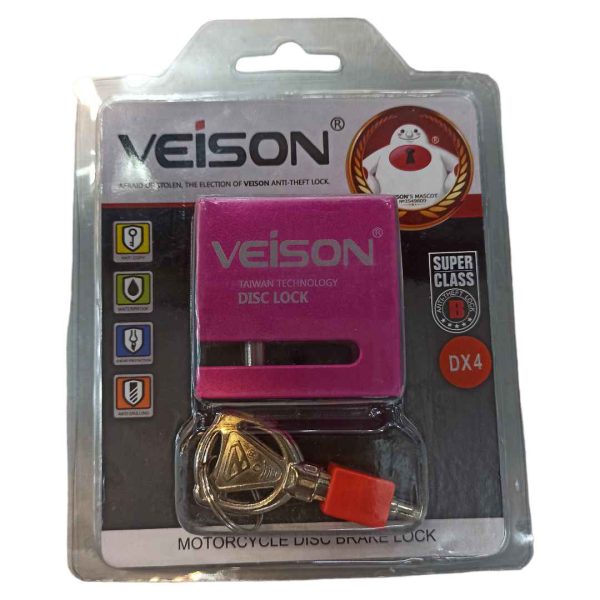 قفل دیسک موتور سیکلت تایوانی ویژن | veison – magenta