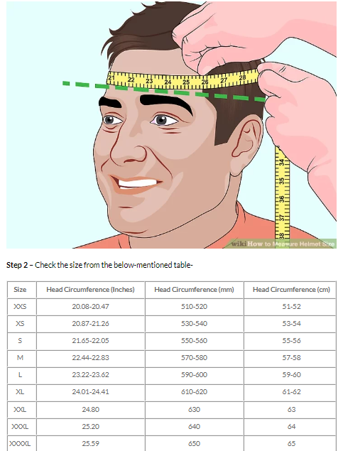 راهنمای اندازه گیری سر و راهنمای اندازه گیری سایز کلاه کاسکت
