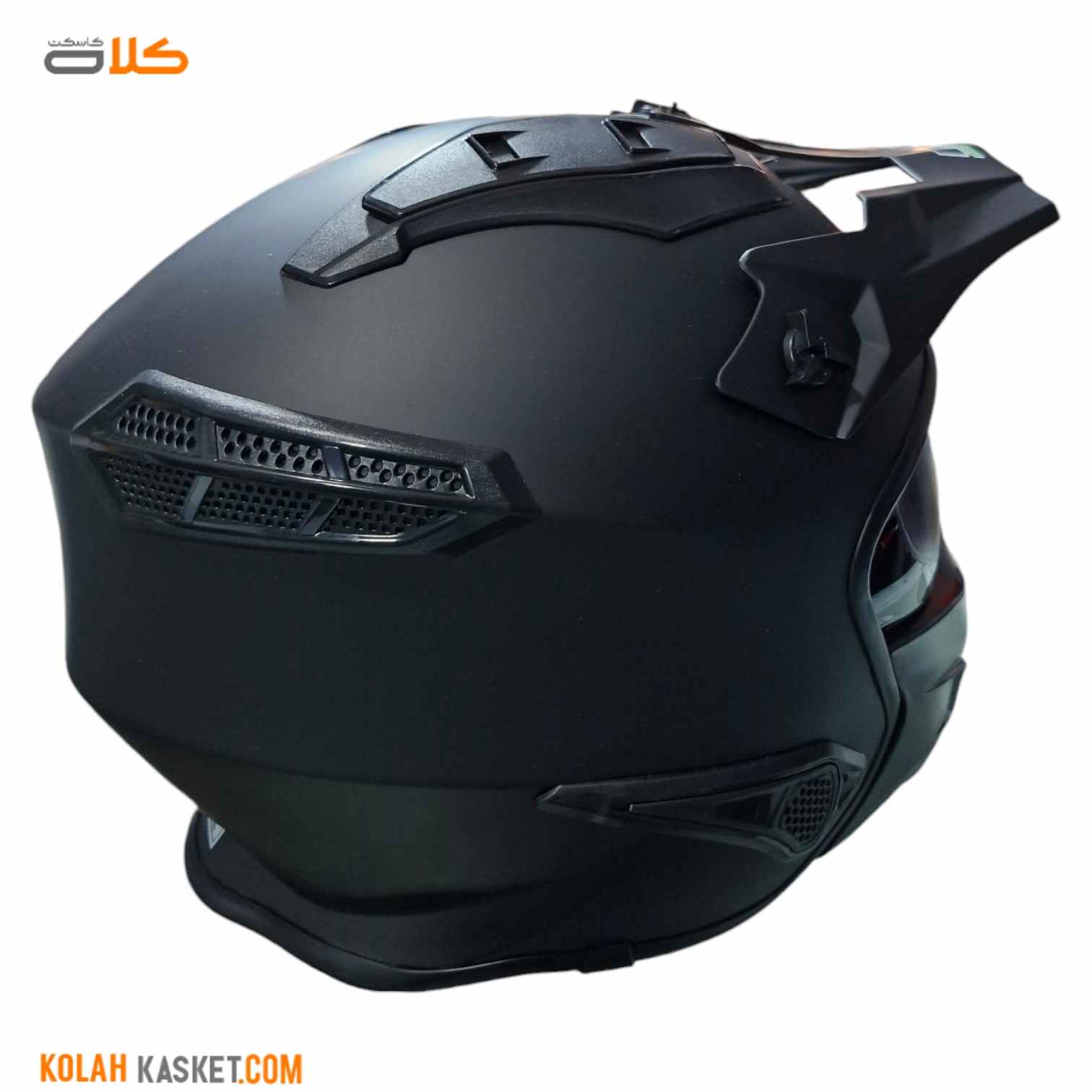 کلاه کاسکت فک جدا شونده IBK مشکی مات 321300