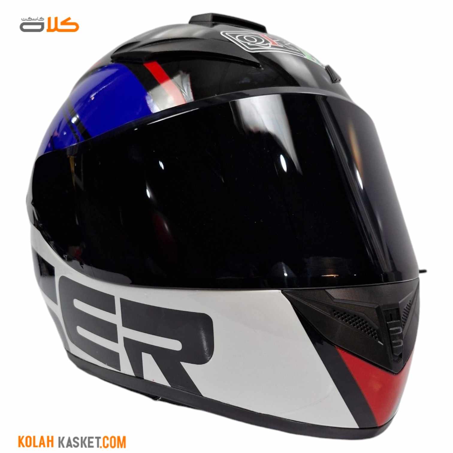 کلاه کاسکت ریس agv مشکی سفید 904232