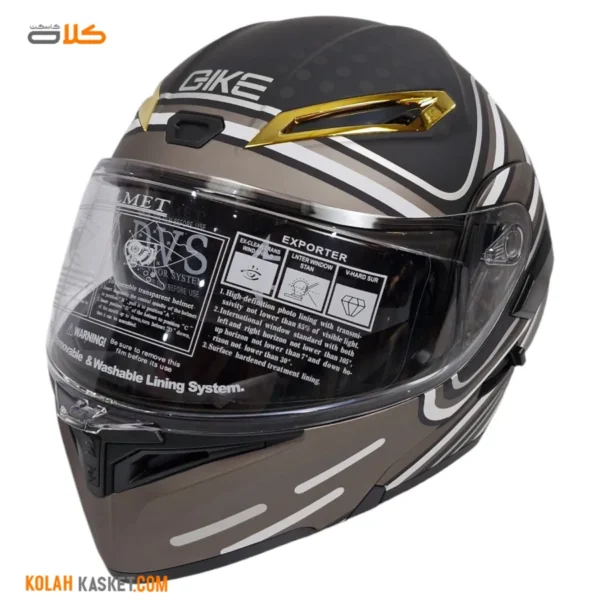 کلاه کاسکت فک متحرک کایک QIKE طوسی  B-Laser