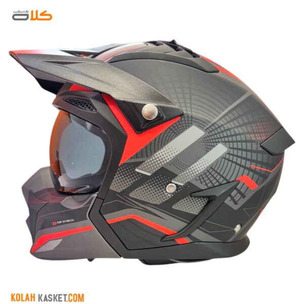 کلاه کاسکت فک جدا راپیدو مدل 890 RED-B
