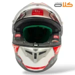 خریدکلاه کاسکت فک ثابت mt ام تی اورجینال سفید مشکی (1)