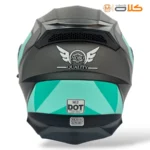 خرید و قیمت کلاه کاسکت فک متحرک نوبو NOBO مشکی فیروزه ای (4)