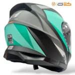 قیمت کلاه کاسکت فک متحرک نوبو NOBO مشکی فیروزه ای (5)