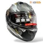 خریدکلاه کاسکت فک متحرک نوبو NOBOمشکی طوسی طرح دار (4)