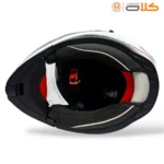 قیمت کلاه کاسکت فک متحرک نوبو nobo سفید مشکی قرمز (1)