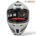 خرید کلاه کاسکت فک متحرک نوبو nobo سفید مشکی قرمز (5)