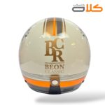 خرید و قیمت کلاه کاسکت وسپایی عینک دار بیون beon کرم نارنجی (4)