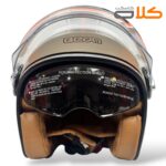 خرید و قیمت کلاه کاسکت وسپایی عینک دار بیون beon کرم نارنجی (7)