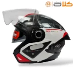 خریدوقیمت کلاه کاسکت بدون فک ام تی سفید مشکی قرمز MT (4)