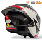 خریدوقیمت کلاه کاسکت بدون فک ام تی سفید مشکی قرمز MT (6)