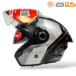 قیمت کلاه کاسکت ام تی MTبدون فک طوسی سفید مشکی (3)