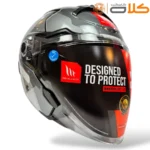 خریدکلاه کاسکت ام تی MTبدون فک طوسی سفید مشکی (6)
