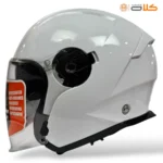 خریدکلاه کاسکت بدون فک بیون BEON سفید ساده (8)