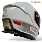 خریدو قیمت کلاه کاسکت بدون فک بیون BEON سفید طوسی طرح دار (6)