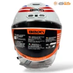 خریدکلاه کاسکت بدون فک بیون BEON سفید قرمز طرح دار (7)
