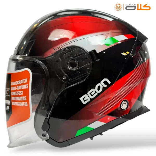 خریدو قیمت کلاه کاسکت بدون فک بیون Beon مشکی قرمز (8)