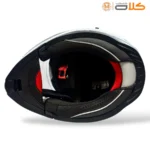 خرید کلاه کاسکت فک متحرک نوبو nobo سفید مشکی آبی (2)