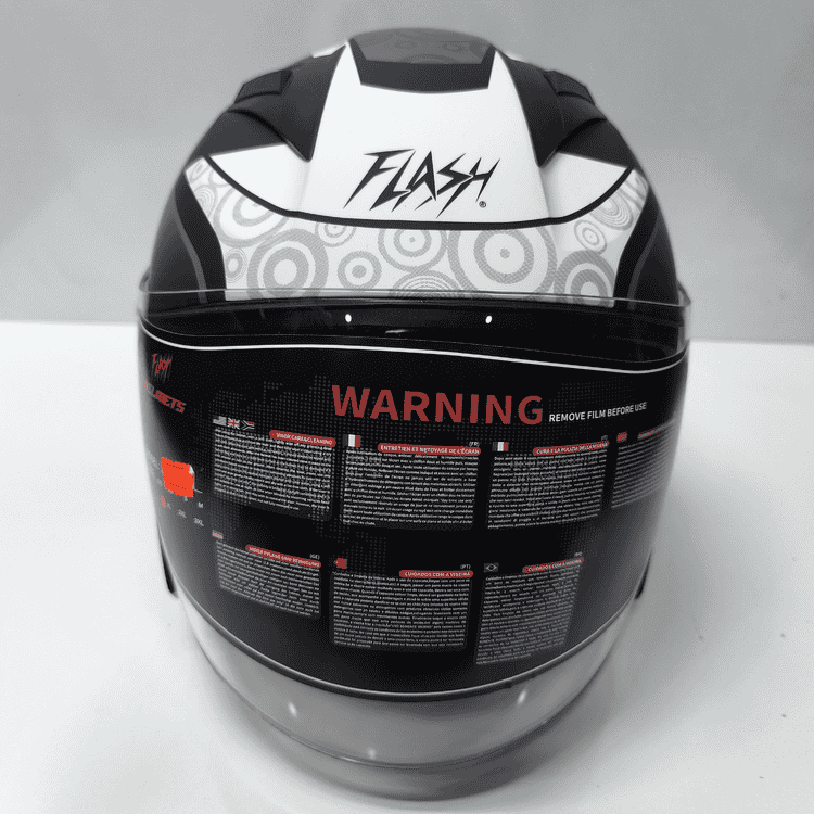 خرید کلاه کاسکت بدون فک مشکی سفید فلش FLASH بهترین قیمت کد 356