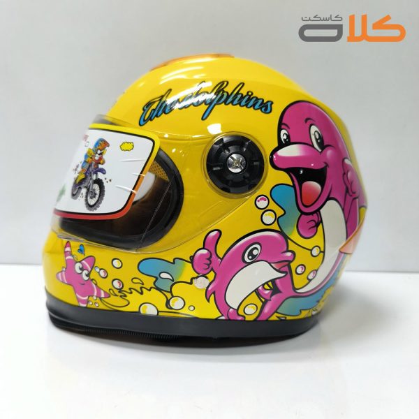کلاه کاسکت فک دار کودک بسیار مقاوم طرح yellow sea 15 کلاه کاسکت فک دار کودک بسیار مقاوم و زیبا رنگ زرد