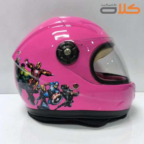 کلاه کاسکت بچگانه صورتی فک دار | مقاوم و زیبا