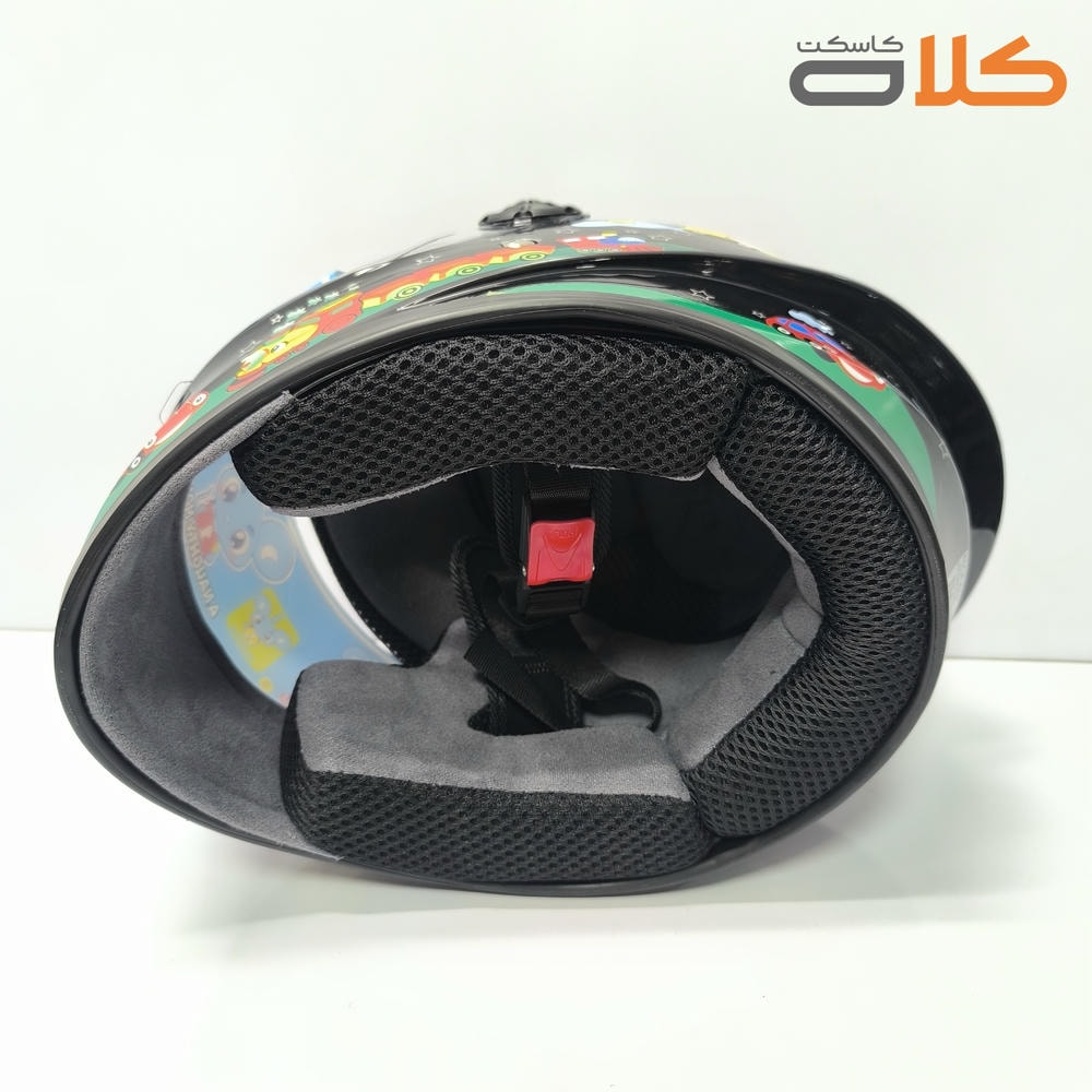 کلاه کاسکت خارجی فک ثابت بچگانه با کیفیت بالا مشکی براق
