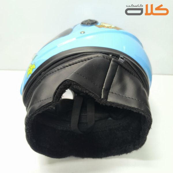 کلاه کاسکت بچگانه فک دار رنگ آبی آسمانی
