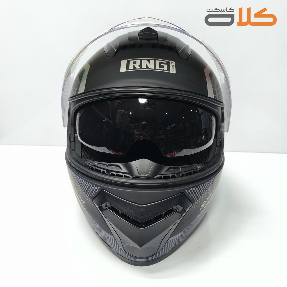کلاه کاسکت فک متحرک طوسی مشکی RNG مدل Speed