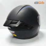 کلاه کاسکت فک متحرک مشکی خط آبی RNG مشکی مات با کیفیت و سبک وزن